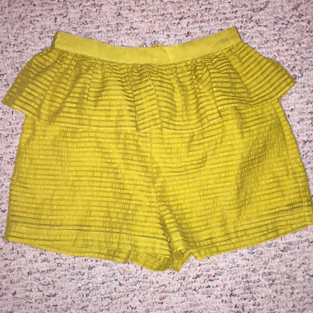 BCBGeneration Peplum Green Shorts